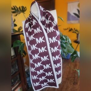 Michael Kors Reversable Burgundy and White Scarf